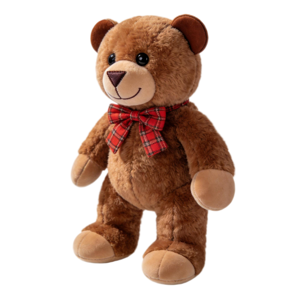 Brown Bear Plush with Red Plaid Bow Tie(24 Inches)